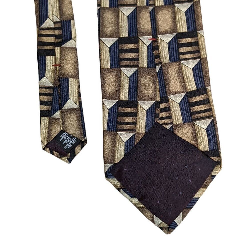George Machado 100% Silk Men's Neck Tie Geometric 57"  Made‎ In U.S.A. - Picture 3 of 6